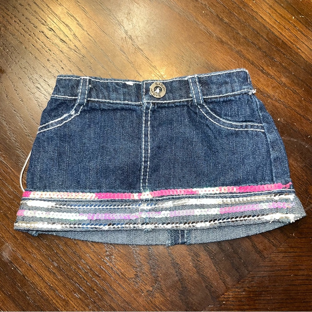 Build-A-Bear Denim Skirt Hannah Montana blue silver pink sequin RARE HTF BABW